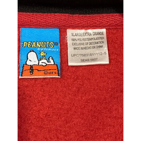 Peanuts Snoopy Red Fleece Pullover Sweatshirt XLarge Vintage - Picture 4 of 6